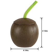 Coconut Cup with Straw