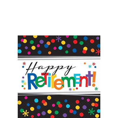 Happy Retirement Paper Beverage Napkins, 5in, 16ct - Officially Retired