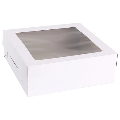 White Square Window Cake Box