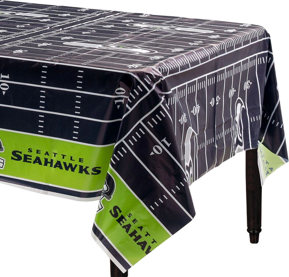 Seattle Seahawks Football Field Plastic Table Cover, 54in x 96in