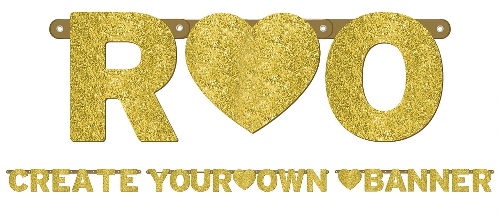 Glitter Gold Letter Banner Kit