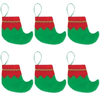 Mini Elf Shoe Christmas Stockings 6ct