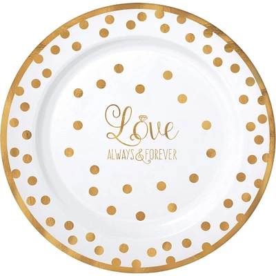 Sparkling Gold Wedding Premium Plastic Dinner Plates 10ct