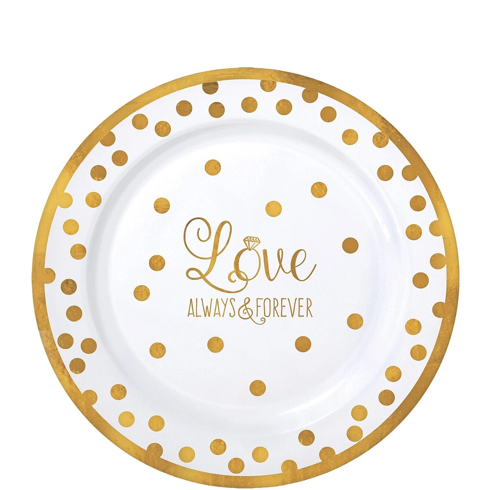 Sparkling Gold Wedding Premium Plastic Lunch Plates 20ct