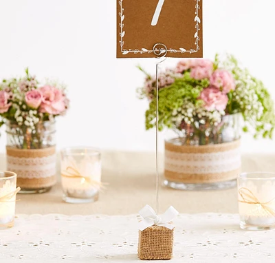 Burlap Table Number Holder