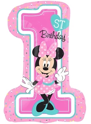 Giant 1st Birthday Minnie Mouse Balloon, 28in