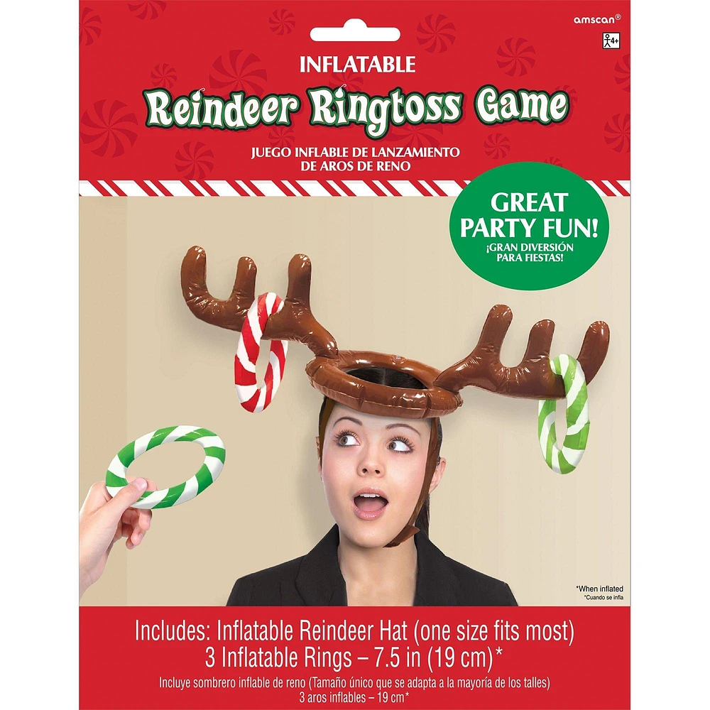 Inflatable Reindeer Hat Ring Toss Game