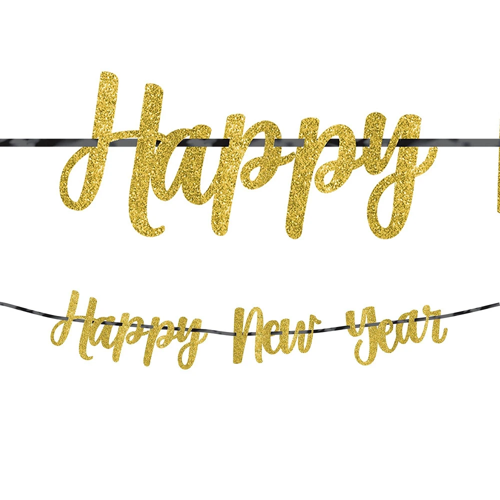 Glitter Gold New Year's Letter Banner