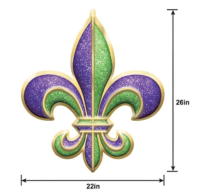 Giant Glitter Fleur-de-Lis Sign