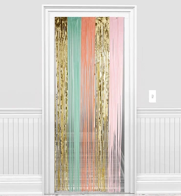 Pastel & Gold Fringe Doorway Curtain
