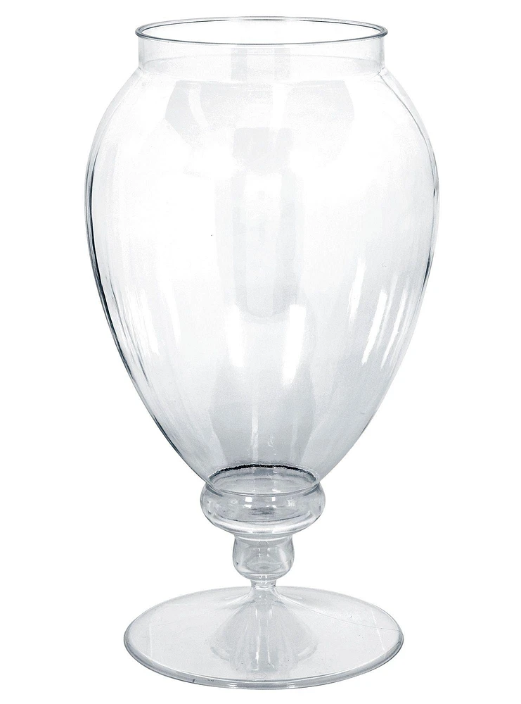 Large Clear Plastic Pedestal Apothecary Jar