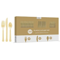 Gold & Plastic Tableware Kit for 50 Guests
