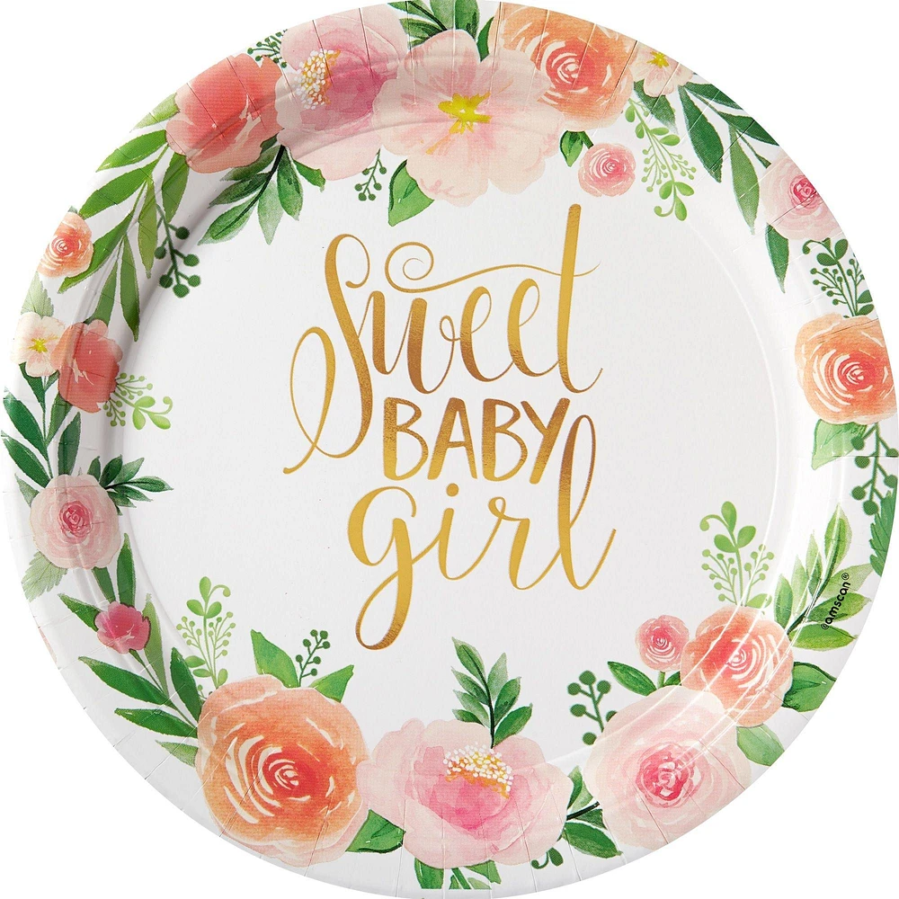 Floral Baby Dinner Plates 8ct 