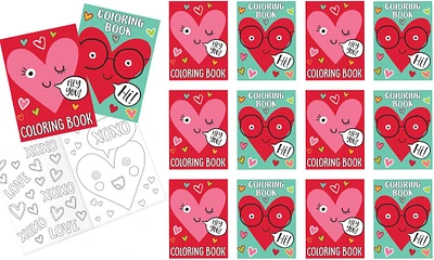 Heart Face Valentine Coloring Books Exchange Cards 12ct