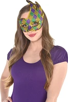 Glitter Harlequin Mardi Gras Party Masquerade Mask