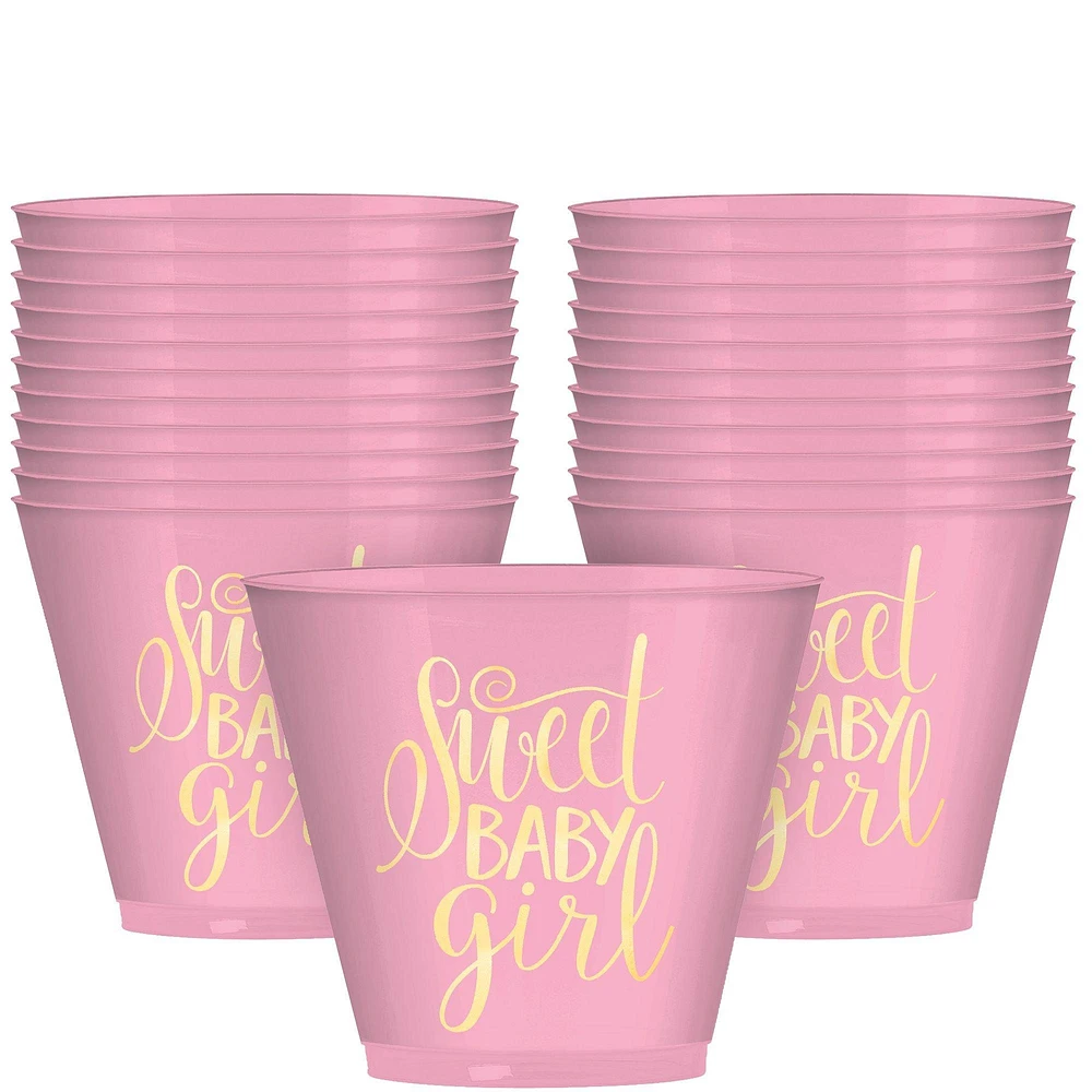 Metallic Gold Sweet Baby Girl Tumblers 30ct