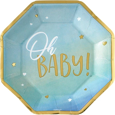 Metallic Gold Oh Baby Dinner Plates 8ct