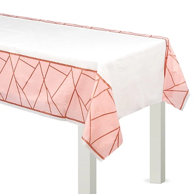 Blush & Rose Gold Plastic Table Cover