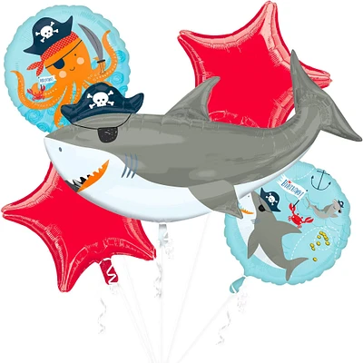 Pirate Shark Balloon Bouquet 5pc