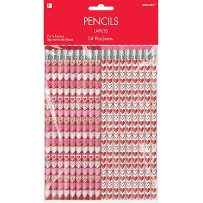 Valentine's Day Heart Pencils 24ct