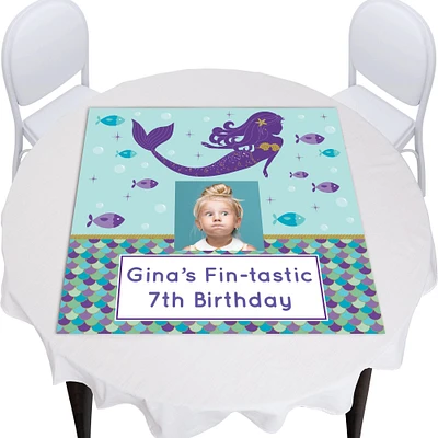 Custom Wishful Mermaid Square Vinyl Photo Table Topper