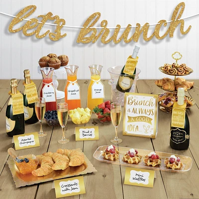 Glitter & Metallic Gold Brunch Buffet Table Decorating Kit 14pc