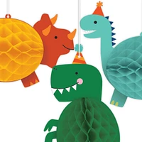 Dino-Mite Dinosaur Honeycomb Decorations 3ct