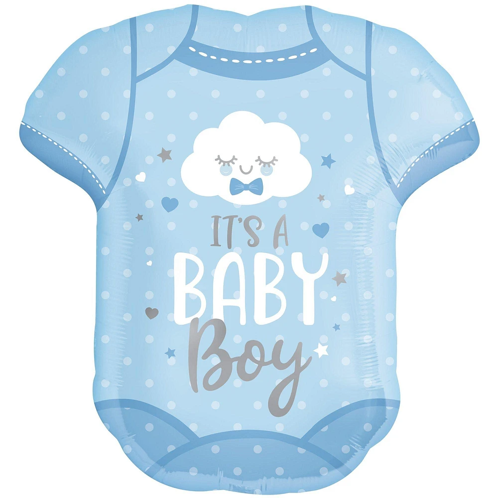 Blue It's A Baby Boy Bodysuit Balloon, 24in