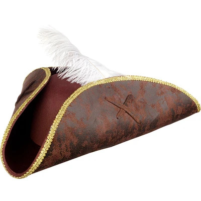 Brown Tricorn Pirate Hat