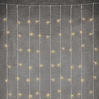 Warm White Cascading Curtain LED String Lights, 2.9ft x 6ft