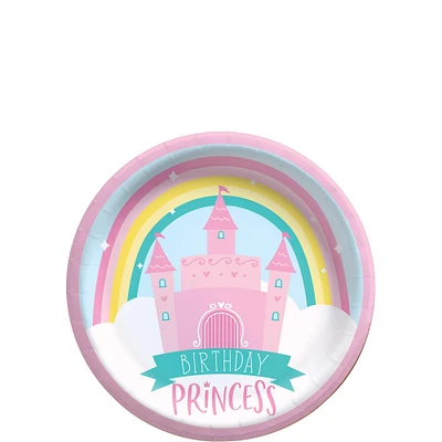 Princess Castle Birthday Paper Dessert Plates, 6.75in, 8ct