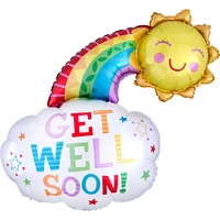 Rainbow & Sunshine Get Well Foil Balloon, 30in