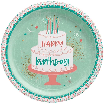 Happy Cake Day Birthday Dinner Plates, 10.5in, 8ct