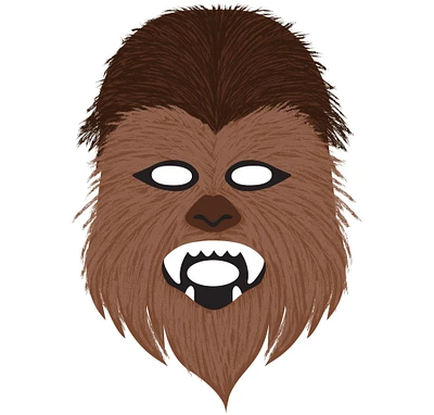 Chewbacca Fabric Face Mask, 6.4in x 9.9in - Star Wars Galaxy of Adventures