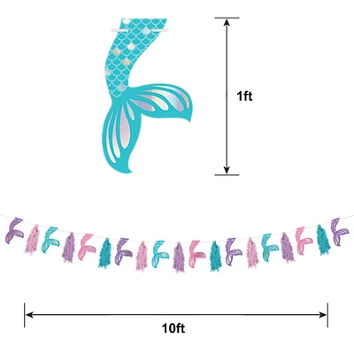 Iridescent Shimmering Mermaids Tassel Garland, 10ft