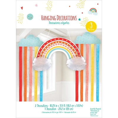 Retro Rainbow & Cloud Hanging Decorations