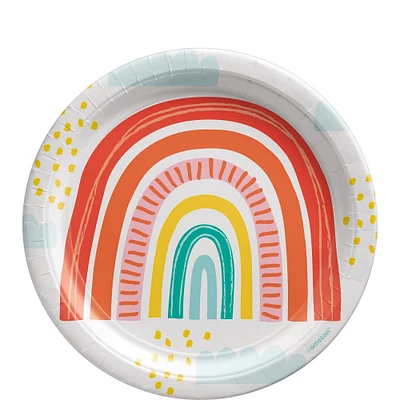 Retro Rainbow Lunch Plates, 9in, 8ct