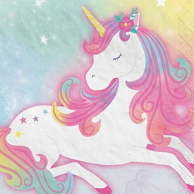 Enchanted Unicorn Paper Beverage Napkins, 5in, 16ct