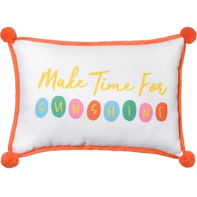 Make Time for Sunshine Outdoor Pillow, 13.25in x 9.25in
