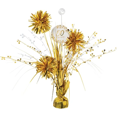 Gold 50th Anniversary Spray Centerpiece, 18in