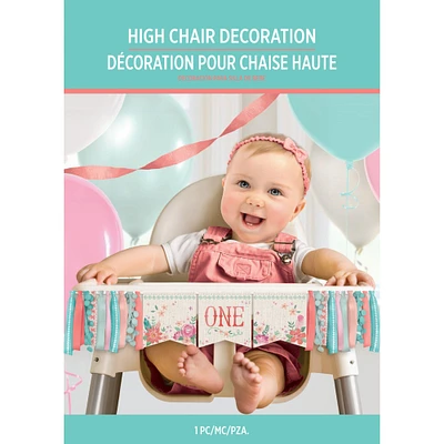 Free Spirit Boho 1st Birthday Fabric & Ribbon High Chair Decoration, 38in