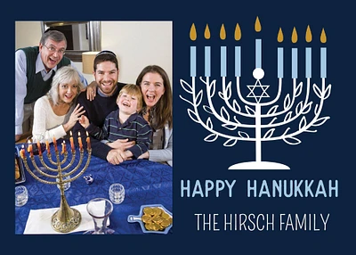 Custom Menorah Hanukkah Photo Cards