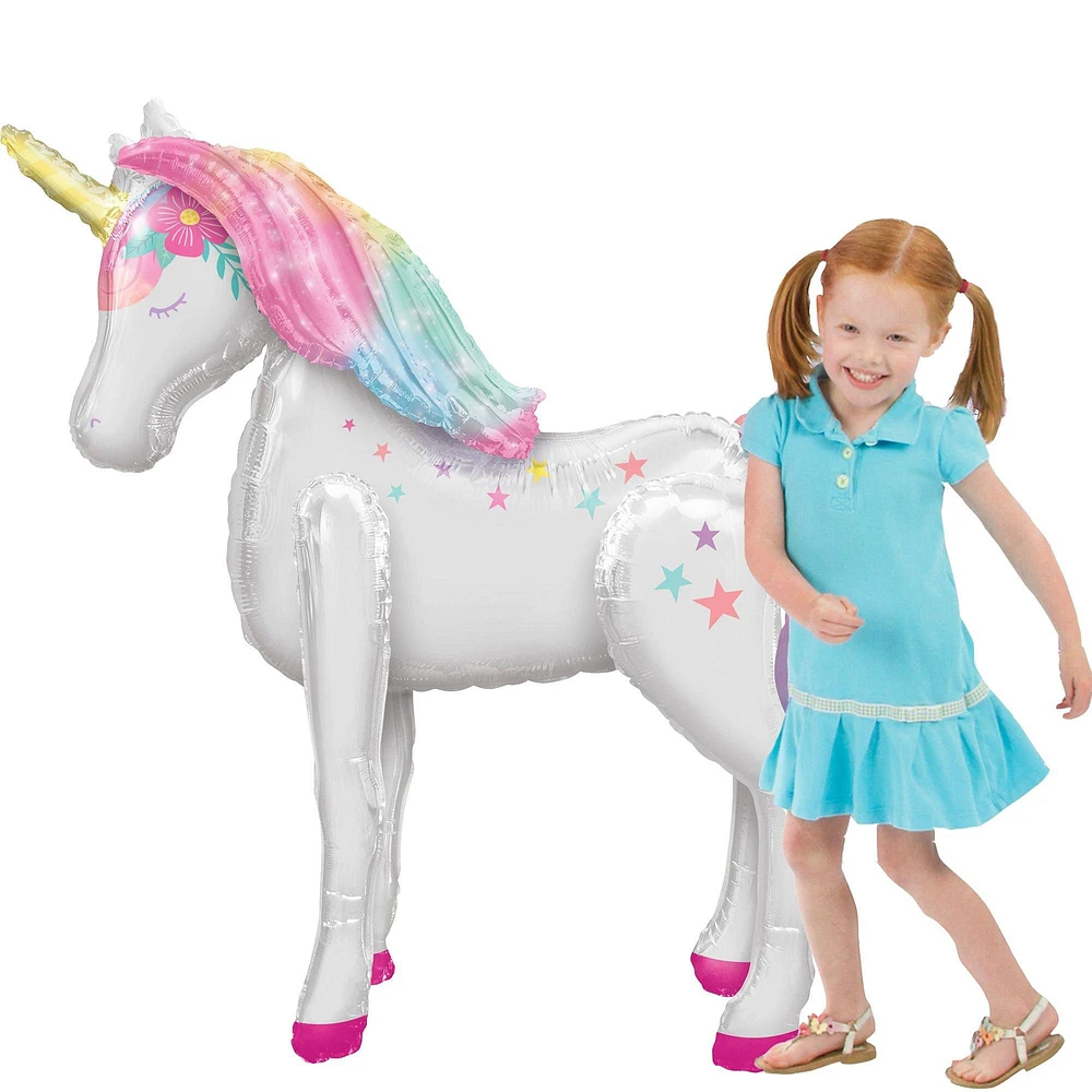 Gliding Enchanted Unicorn Foil Balloon, 46in