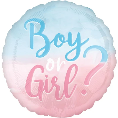 Boy or Girl Foil Balloon, 18in - The Big Reveal