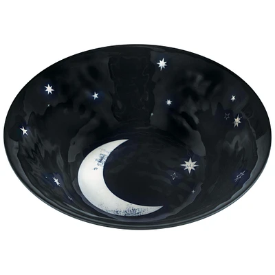 Classic Black & White Moon Textured Melamine Serving Bowl, 80oz