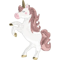 Air-Filled Rose Gold Unicorn Foil Balloon, 18in x 24in