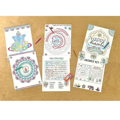 Diwali Coloring & Activity Pages, 10ct