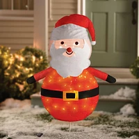 Light-Up Medium Santa Fabric & Metal Pop-Up Decoration, 35in x 48in