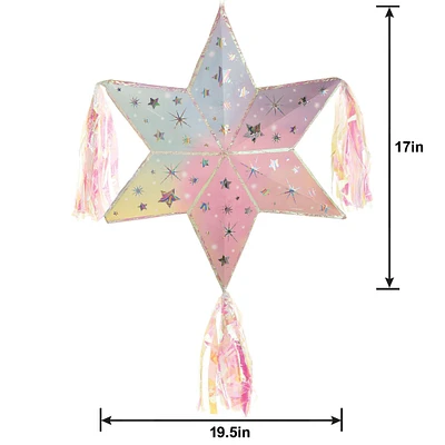 Iridescent Luminous Star 3D Pinata, 19.5in x 17in