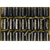 Black, Silver, & Gold New Year's Crackers, 8ct